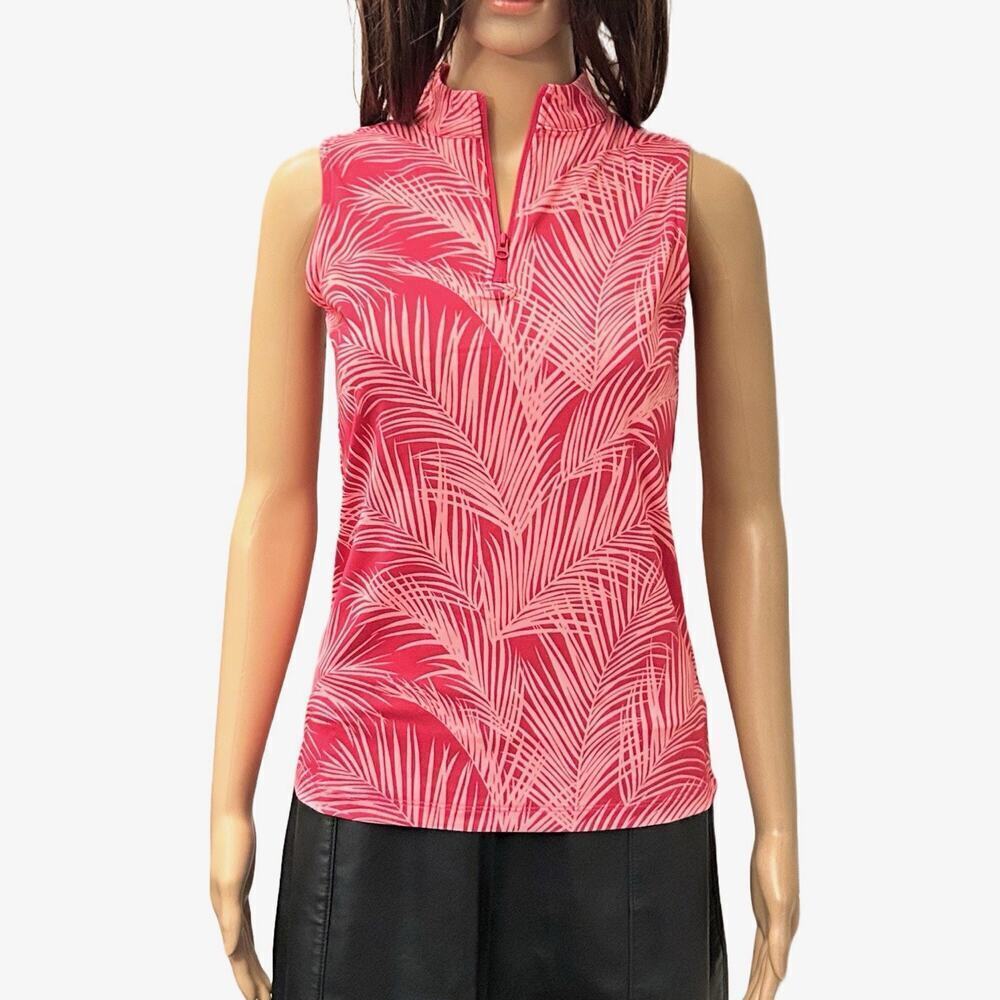 Tommy Bahama Active Women's Floral 1/4 Zip Sleeveless Polo Top Size XS - NWT
